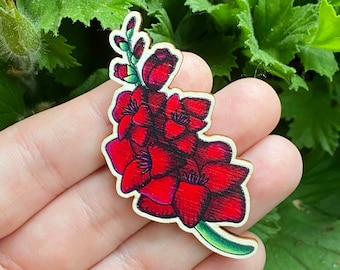 Gladiolus Flower Pin | August Birth Month Flower
