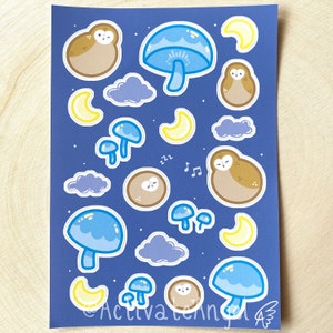 Mushroom Owls Sticker Sheet