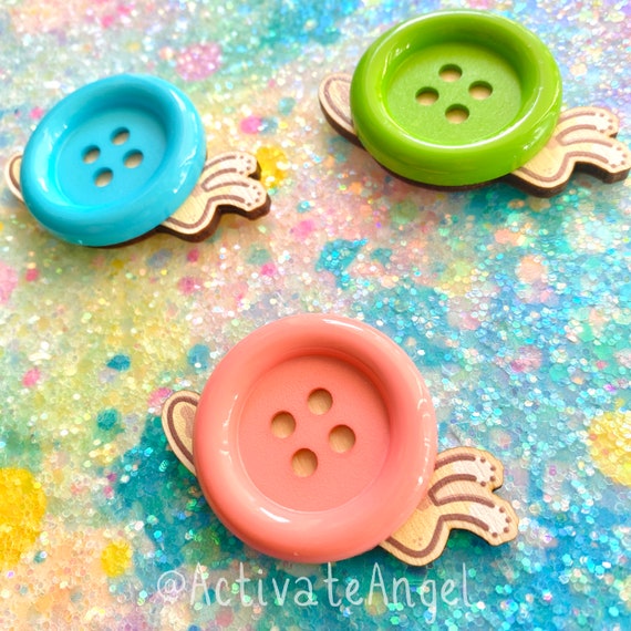 Snail Button Wooden Pin