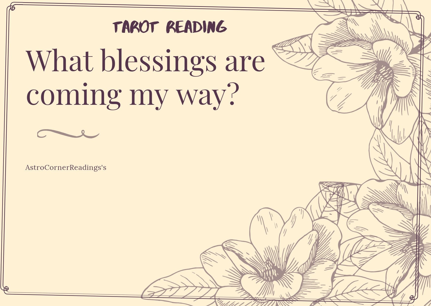 Upcoming Blessings Tarot Reading