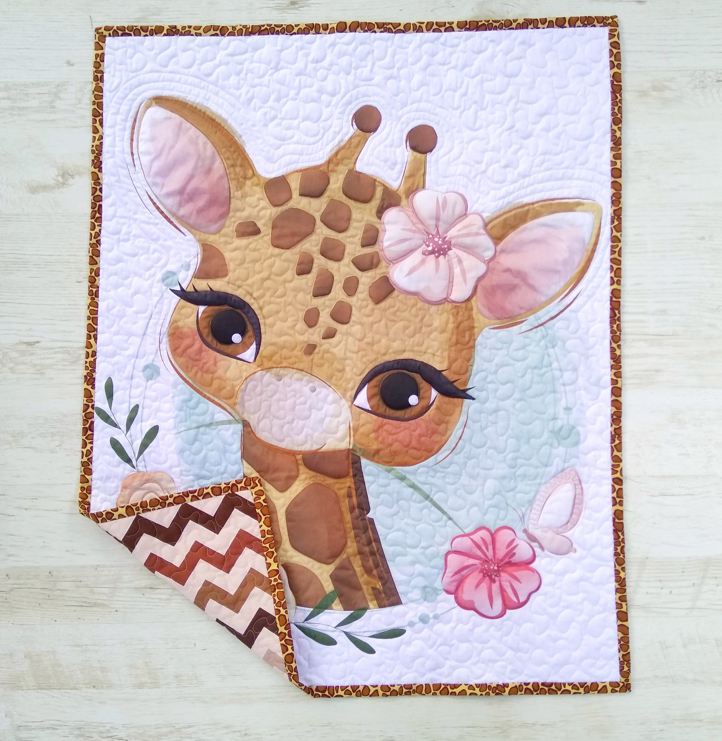 Ready to ship giraffe baby quilt Animal baby blanket Etsy