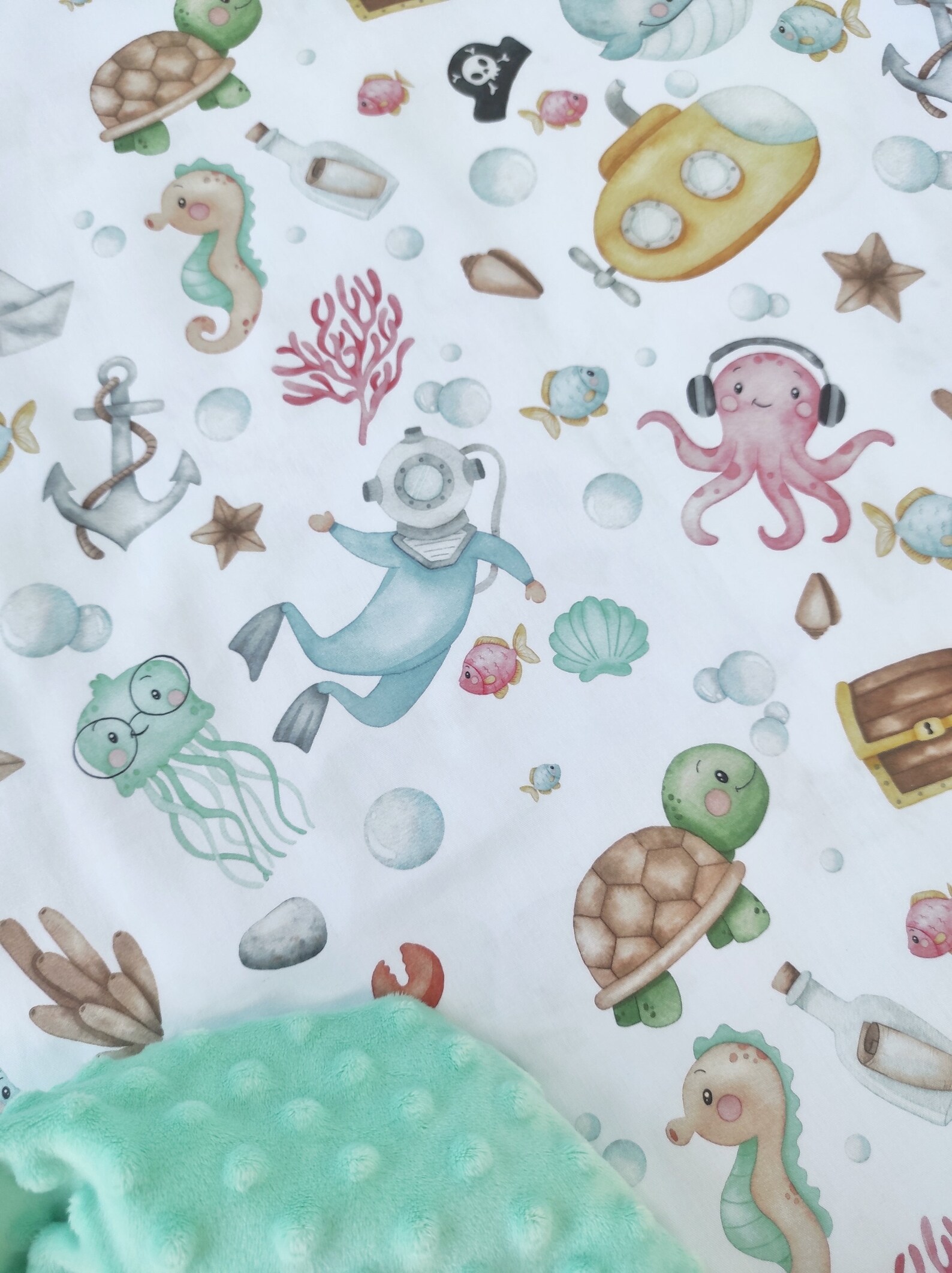 Octopus Blanket Ocean Themed Baby Blanket Octopus Bedding Etsy