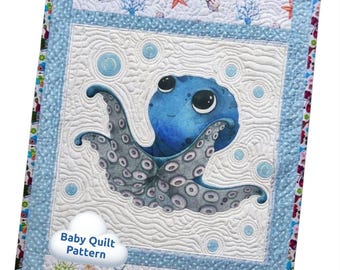 Octopus baby quilt pattern PDF Beginner friendly Instant download