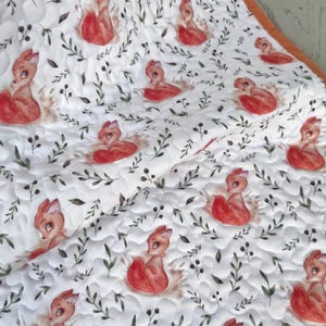Handmade Fox Baby Quilt: Woodland Nursery Decor, 100% Cotton