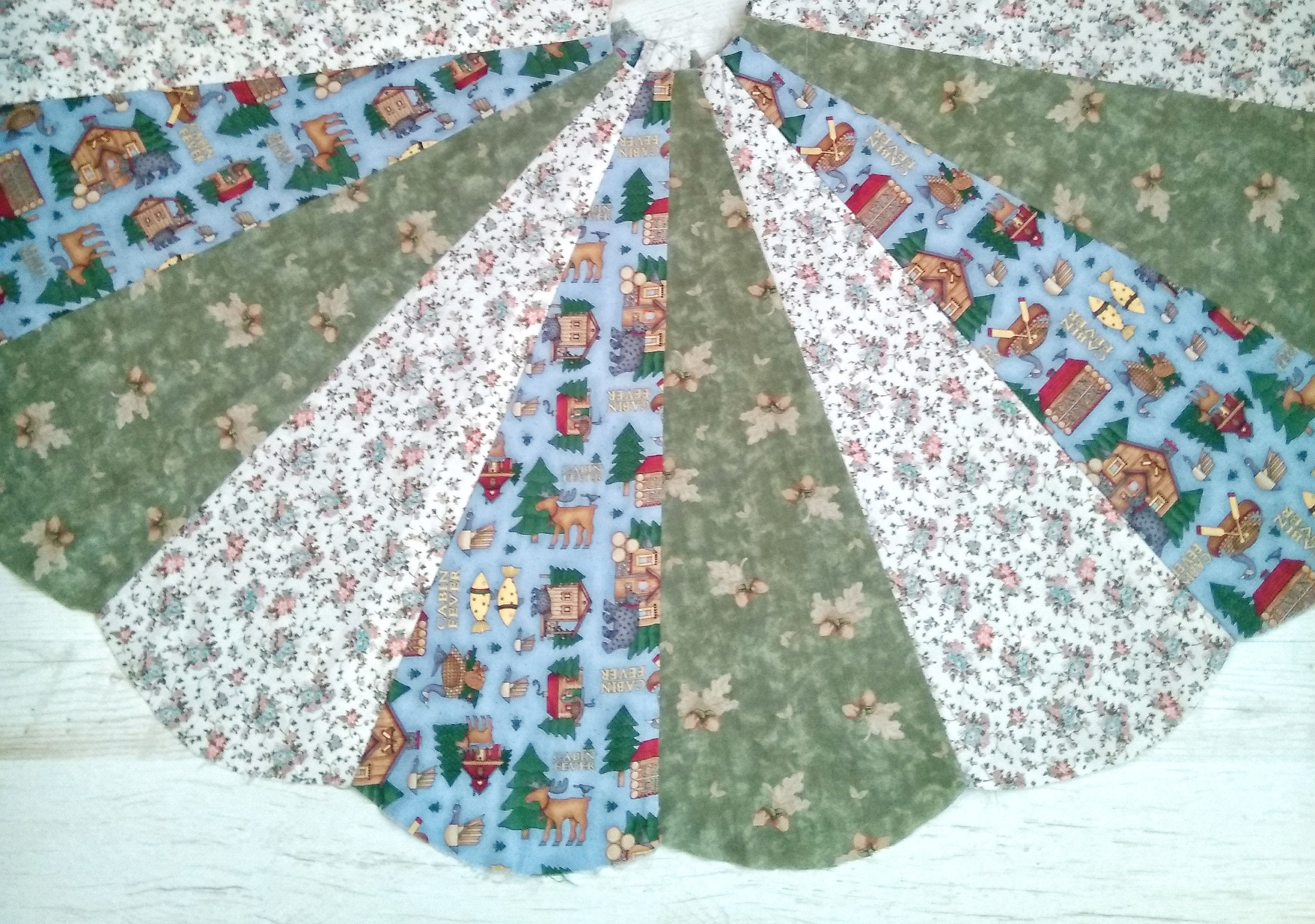 Patchwork tree skirt handmade Quilted tree skirt Christmas Etsy