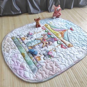 Baby play mat Tummy time Elephant padded play mat