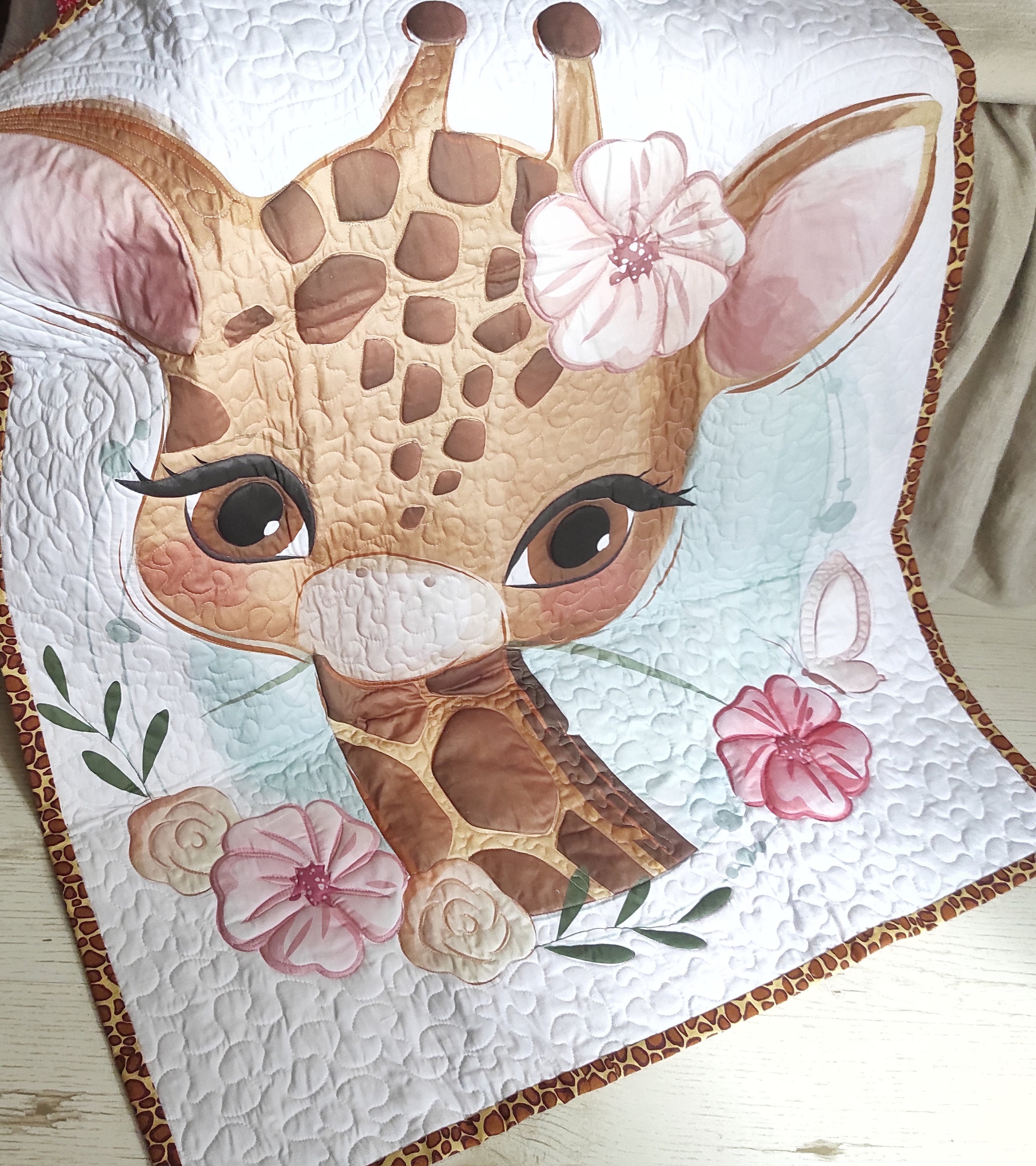 Ready to ship giraffe baby quilt Animal baby blanket Etsy