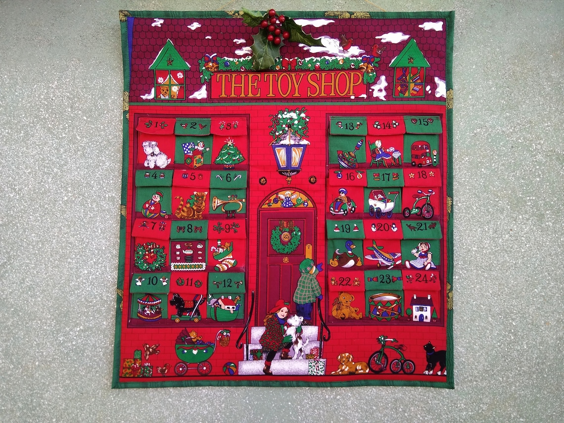 Advent calendar Wall hanging advent Christmas decorations Etsy