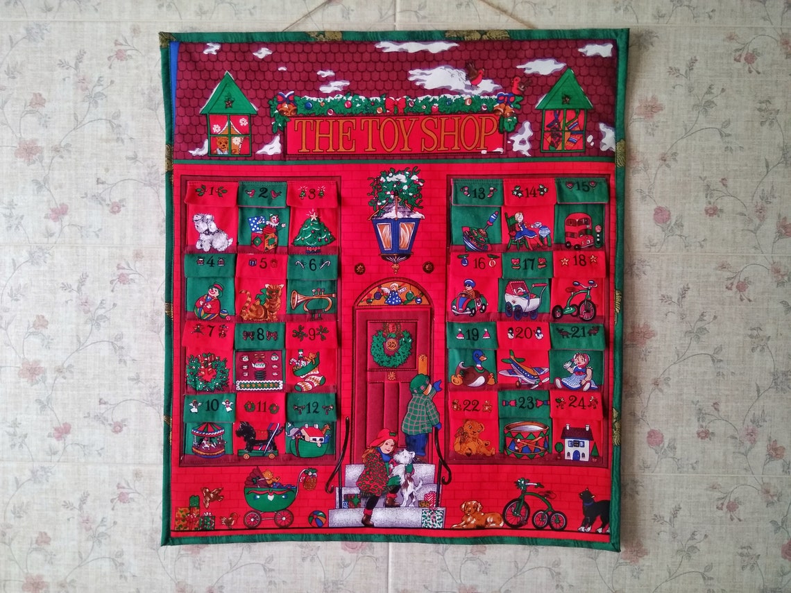 Advent calendar Wall hanging advent Christmas decorations Etsy