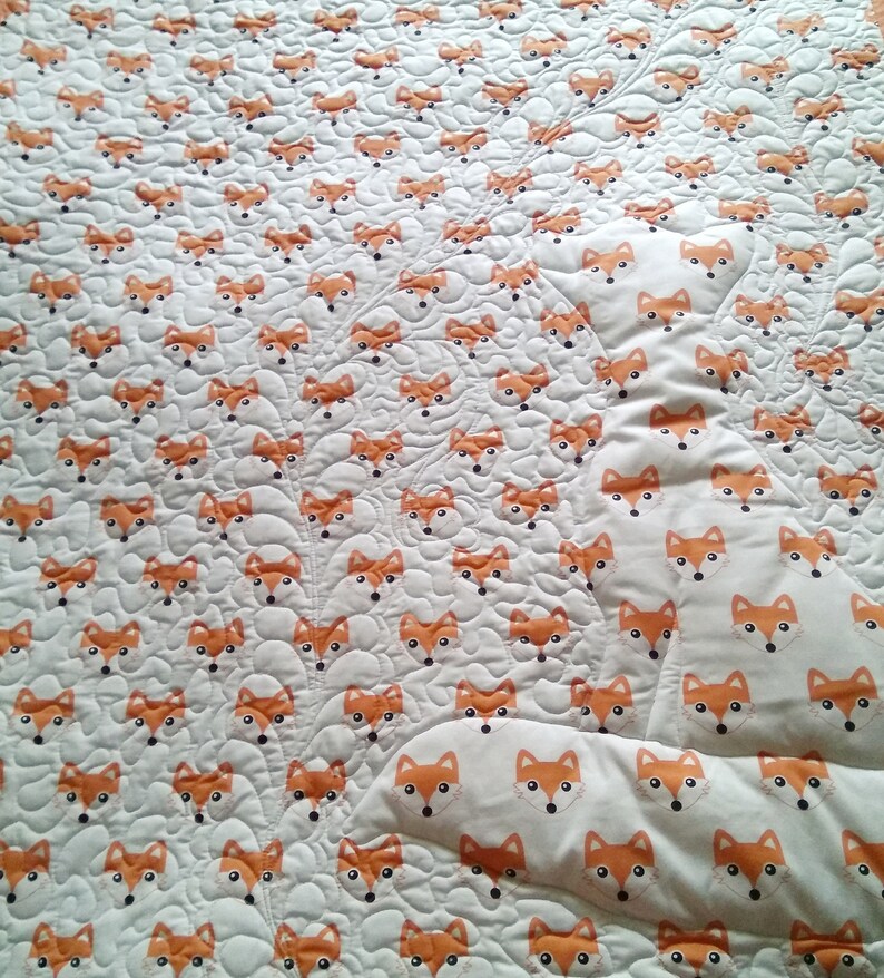 Baby quilt handmade Fox baby blanket Etsy