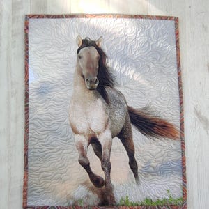 Handmade Horse Baby Quilt: Farm Animal Nursery Decor, Custom Applique