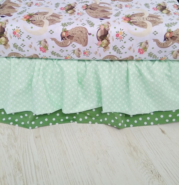 mint crib skirt