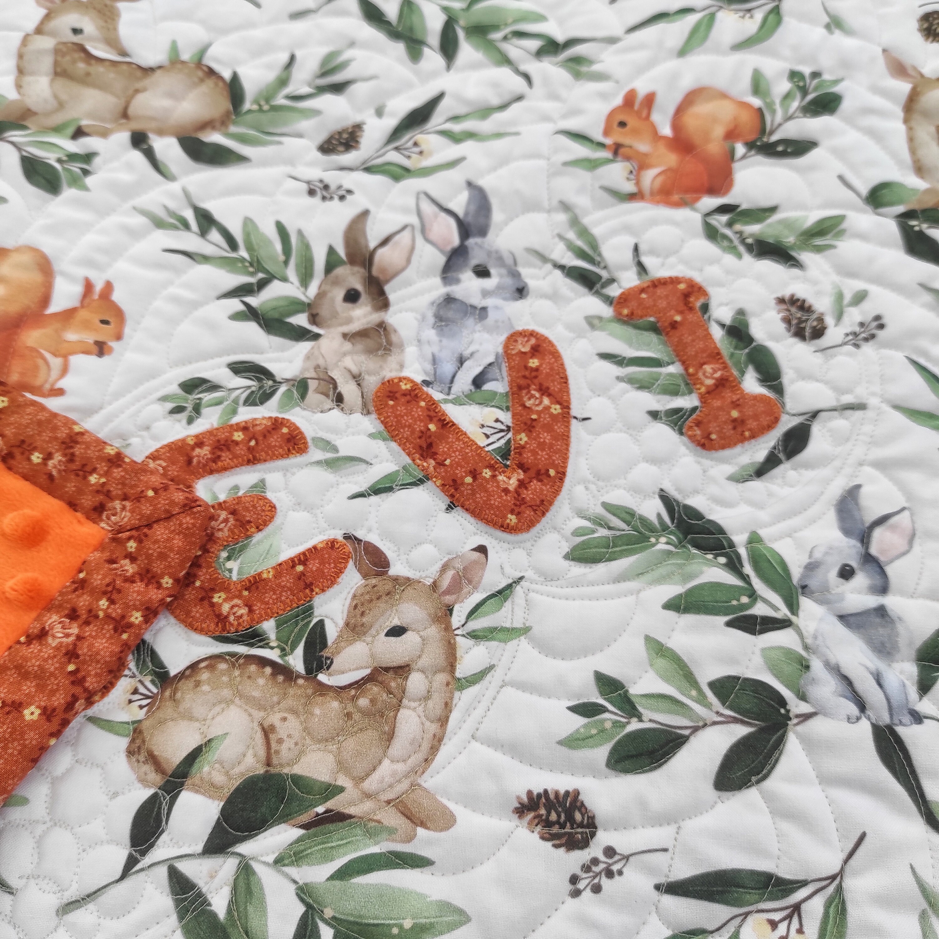 Personalized deer baby quilt handmade Etsy