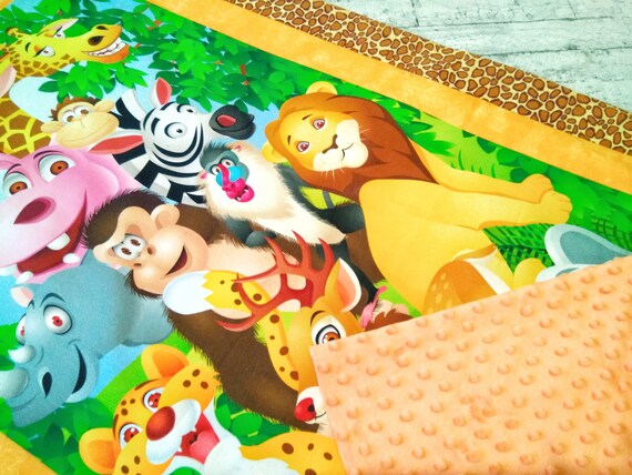 Safari Baby Blanket Woodland Crib Blankets Toddler Crib Quilt Etsy