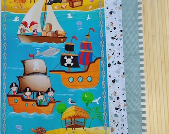 Ocean Baby Quilt Kit, Pre-cut Beginner Project, Personalized Option