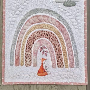 Fox Baby Quilt: Handmade Woodland Nursery Decor, Custom Name Applique