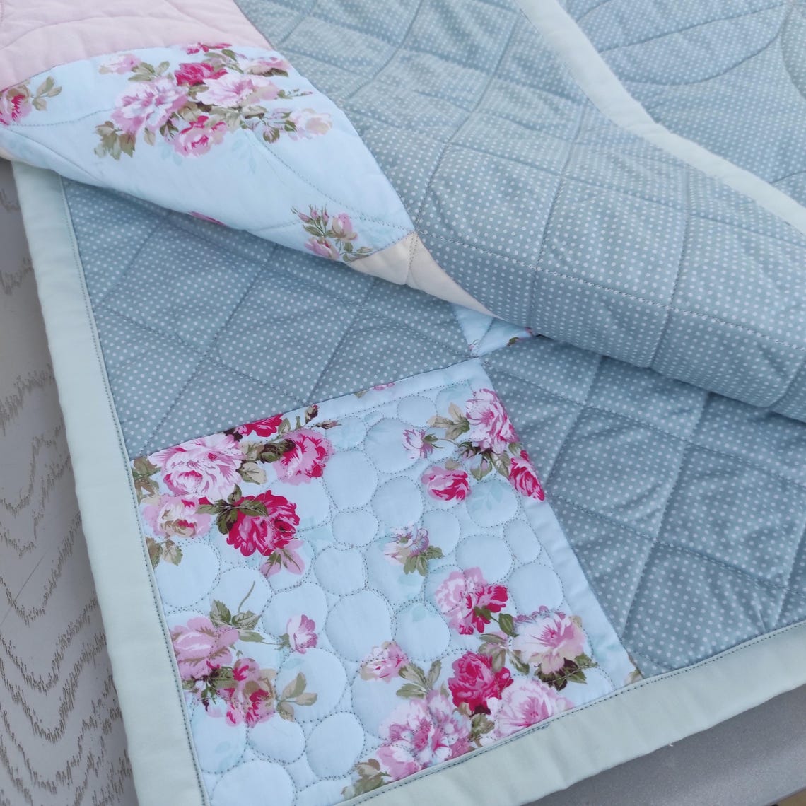 Beginner Baby Quilt Pattern PDF Digital Easy Baby Quilt Tutorial Floral ...