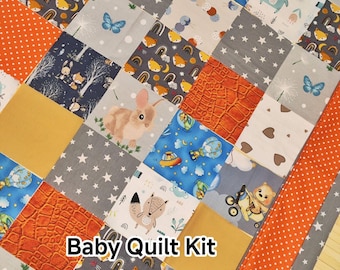 Easy baby quilt kit Beginner precut quilt kit Personalized option