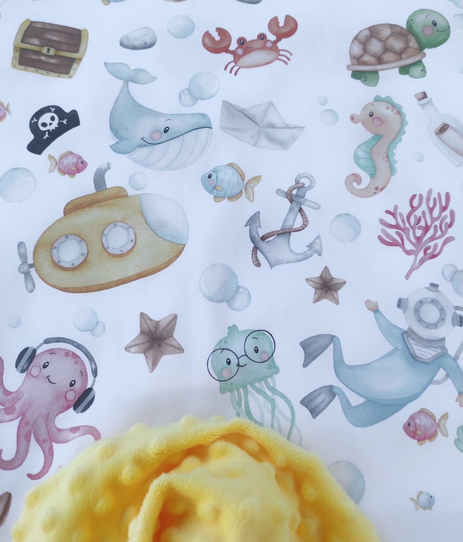 Octopus Blanket Ocean Themed Baby Blanket Octopus Bedding Etsy