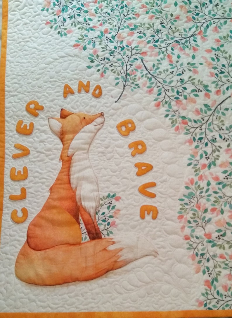 Baby quilt handmade Fox baby blanket Etsy