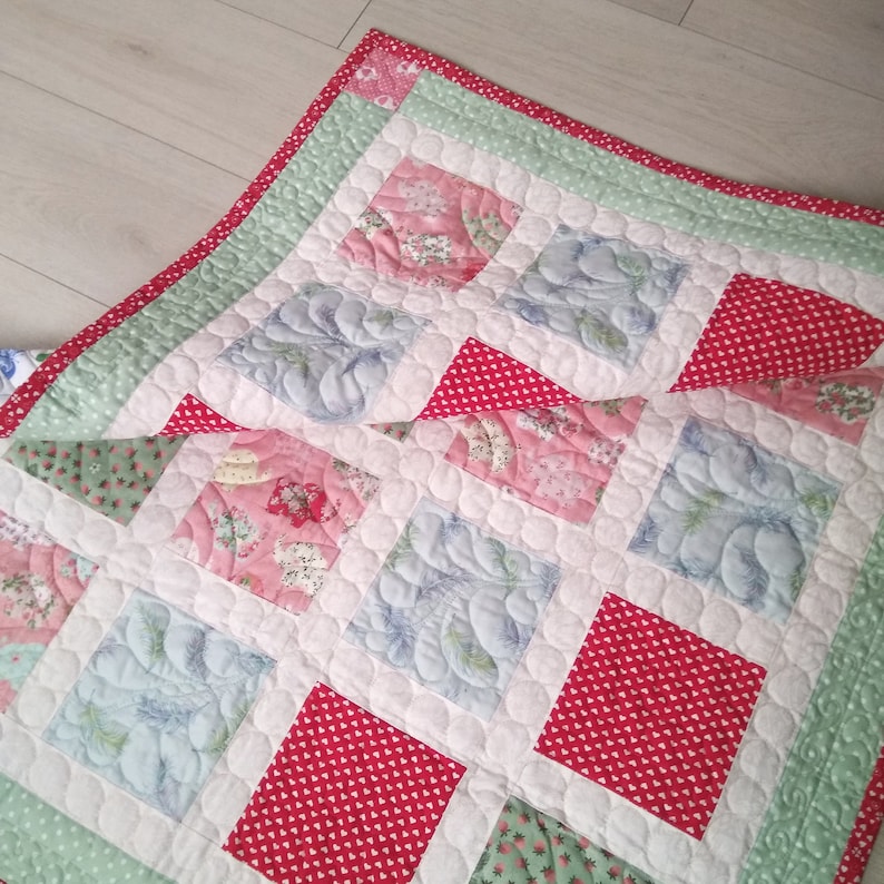 Ukrainian Shop Sage Green Baby Quilt Handmade Patchwork Etsy Israel