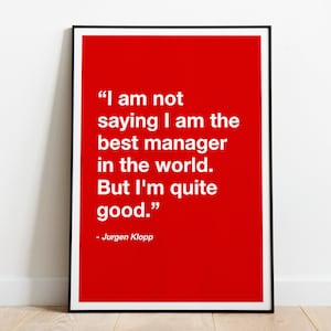 Liverpool, Jurgen Klopp, Football Print, Regalo per Lui, Liverpool Wall Art, citazione stampe, decorazioni da parete, citazione, regalo di calcio per lui