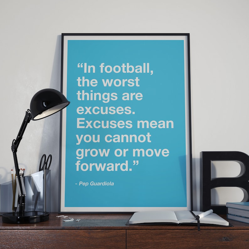 Pep Guardiola Impresion De Futbol Manchester City Regalo Etsy