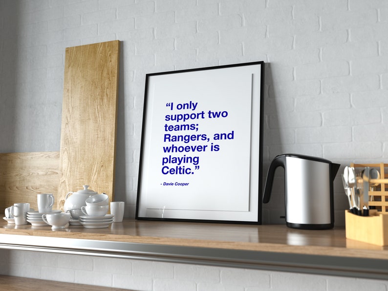 Glasgow Rangers Football Print Gift for Him Football Wall Etsy