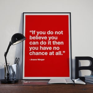 Arsenal, Football Print, Gift for Him, Arsenal Wall Art, quote prints, Arsene Wenger quote, wall art, valentine&#39;s day gift for him,