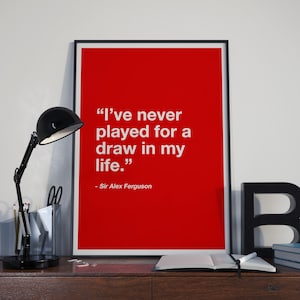 Football Print, Gift for Him, Manchester United Wall Art, art prints, quote prints, Manchester United, valentines day gift for him