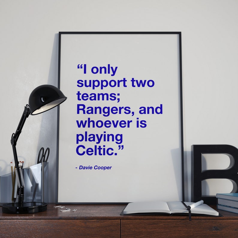 Glasgow Rangers Football Print Gift for Him Football Wall Etsy