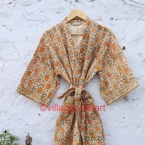 Hand Block Paisley Printed Cotton Kimono Handloom Robe Towel - Etsy