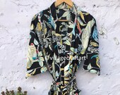 Monkey Print Kimono Cotton Robe Cotton Kimono Robe Plus Size Kimono Kimono Jacket Cotton House Coat Wrap Dress Beach Party Wear Lounge Wear