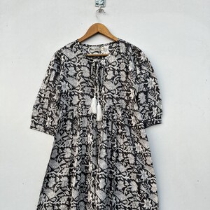 Hand Block Printed Midi Dress 100% Cotton Short Tunic Block - Etsy