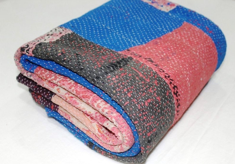 Truely Antique Kantha Quilt Cotton Indian Vintage Handmade Throw Artisan Blanket Coverlet Gudari FK30