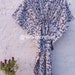 Blue Hand Block Printed Caftan Floral Cotton Kaftan Ladies Long Poncho Dress Beach Wear Summer Clothing New Year Christmas Gift For Her 