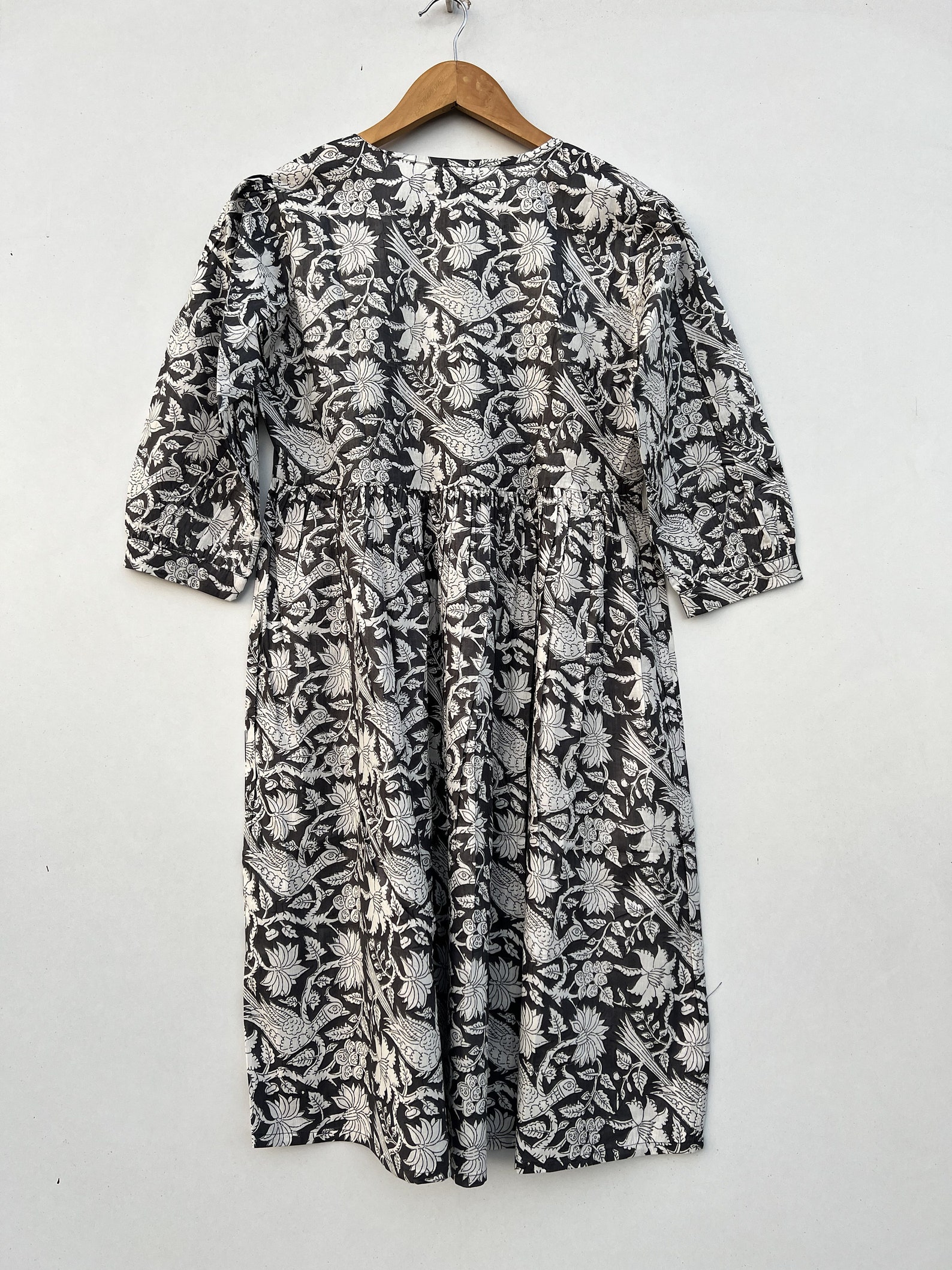 Hand Block Printed Midi Dress 100 Cotton Short Tunic Block Etsy