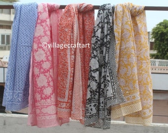 100 Cotton Hand Block Print Scarves Sarongs Pareo Hijab Wrap beach wear SC10 
