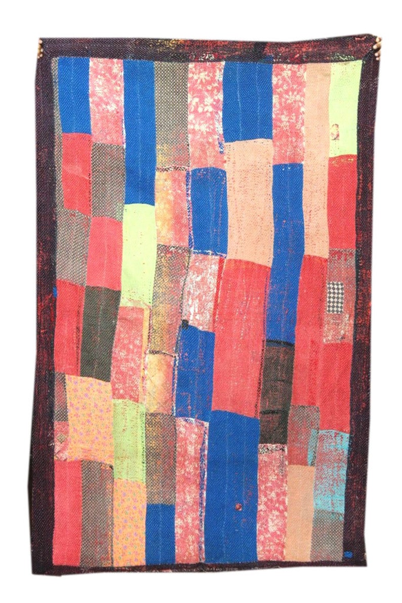 Truely Antique Kantha Quilt Cotton Indian Vintage Handmade Throw Artisan Blanket Coverlet Gudari FK30