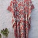 Hand Block Printed Cotton Kaftan Floral Long Caftan Plus Size Clothing Beach Maxi Poncho Dress Bridesmaid Gown New Year Xmas Gift For Her 