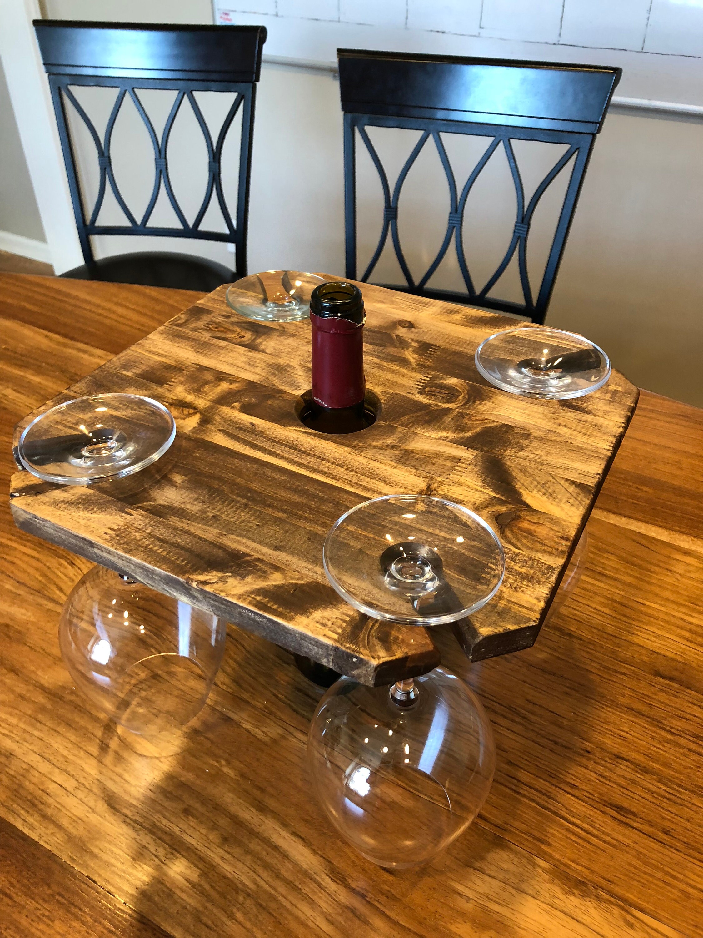 Wine gift table top wine glass holder unique wine glass and Etsy