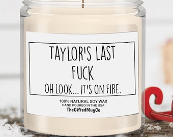 Personalized Last F Candle Soy Candle Adult Humor Gift Custom Candle My Last Nerve Gift Swear Candle Custom Name Candle Funny