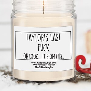 Personalized Last F Candle Soy Candle Adult Humor Gift Custom Candle My Last Nerve Gift Swear Candle Custom Name Candle Funny