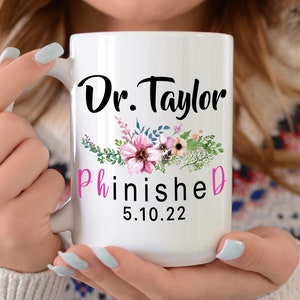 Phd Graduation Gift Doctorate Doctoral Mug Custom Med Student Gift For Women