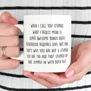 Funny Stepped Up Dad Mug, Fathers Day Gift For Step Dad, Bonus Dad Mug, Step Dad Gif, Stepdad Father Gift, Bonus Dad Birthday Gift