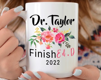 Doctor PhD Doctorate Personalized Coffee Mug - Custom PsyD EdD MD Medical School Graduation Gift