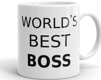 World's Best Boss Mug, Gift For The Boss, Promotion Gift, Boss Thank You, Ceramic Mug, Funny Boss Git Ideas