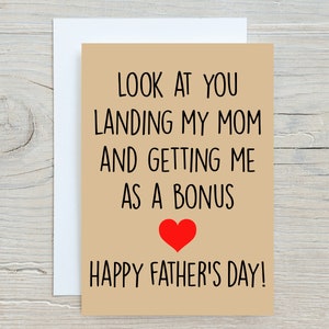 Stepdad Fathers Day Card, Funny Step Dad Happy Father’s Day Gift, Bonus Dad Card, Look at You Stepfather Gift From Bonus Daughter
