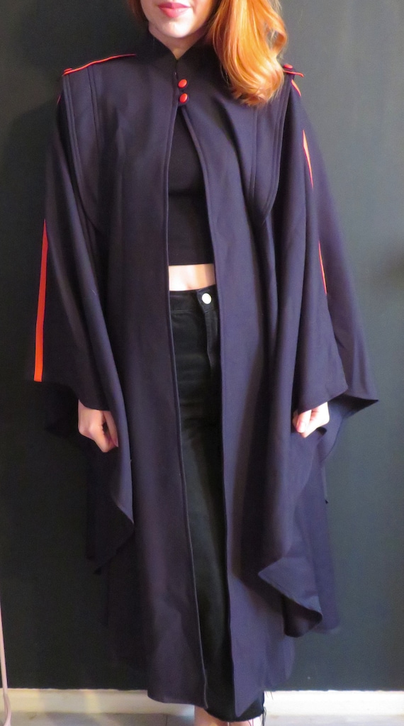 Vintage 1960's Mansfield Pure Wool Military Cape C