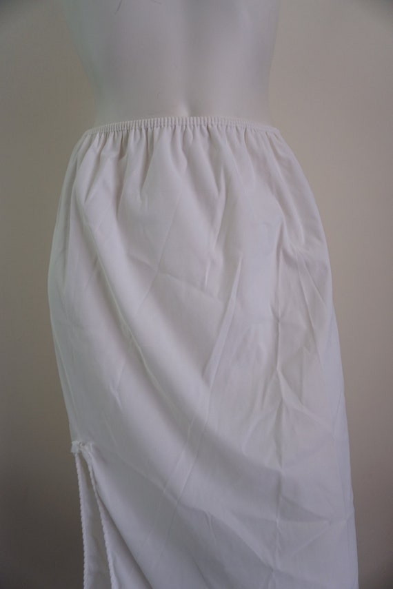 Vintage 1970's White Half Slip Maxi Skirt Slip Side S… Gem